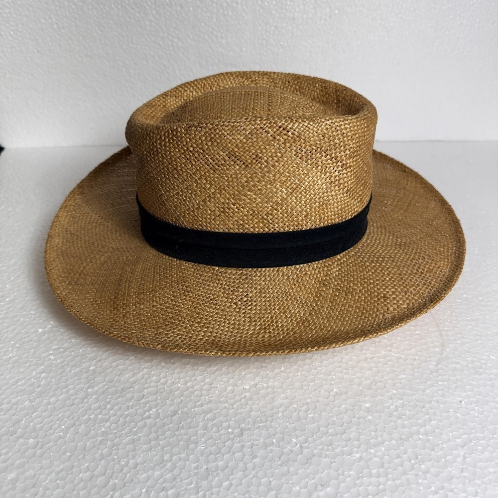 Stetson Hat Panama Fitted Mens Large Beige Straw Summer Beach Travel Resort - Picture 4 of 9